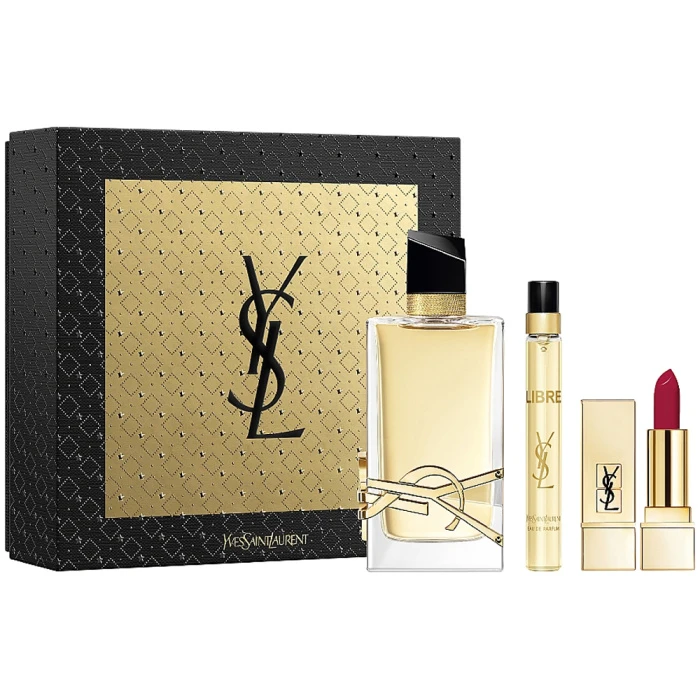YSL LIBRE SET (L) EDP 90ML+2ML MASCARA+2.2 GR LIPSTICK PERFUMES