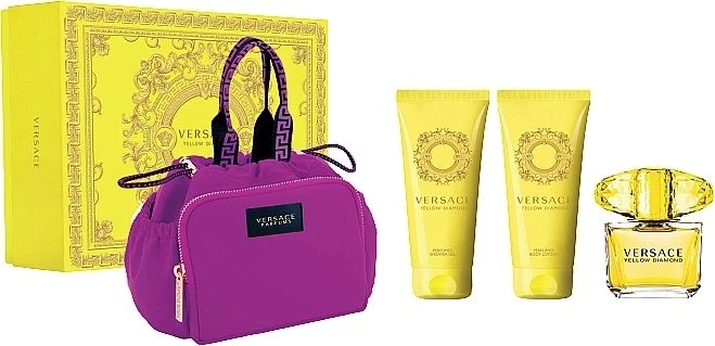 VERSACE YELLOW DIAMOND (L) EDT SET 90ML+B/L100+S100+POUCH PERFUMES