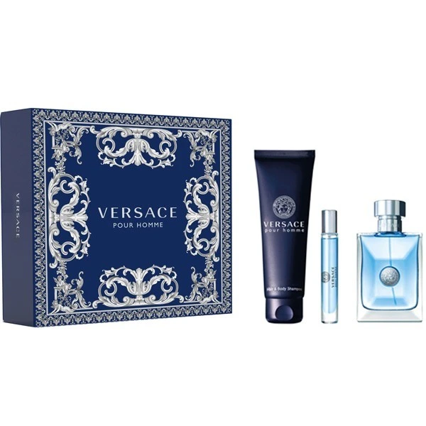 VERSACE POUR HOMME (M) SET EDT 100ML+S/G150ML+MINI PERFUMES