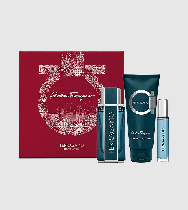 SF FERRAGAMO INTENSE LEATHER (M) EDP SET 100+10+100ML PERFUMES