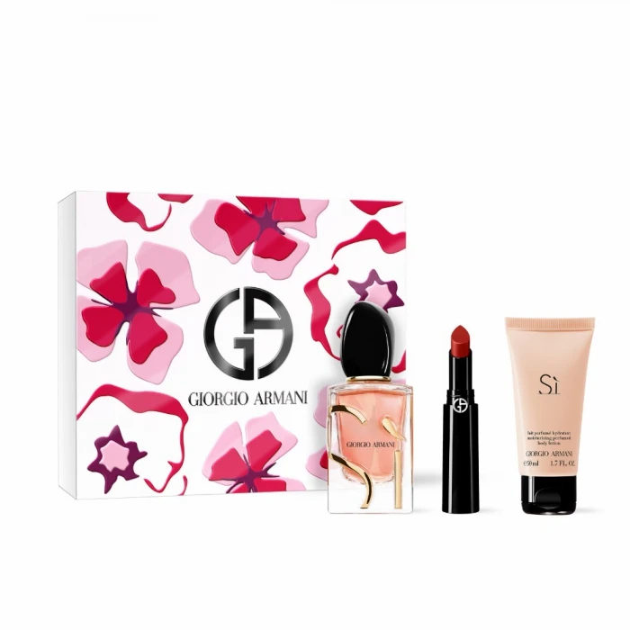 GA ARMANI SI INTENSE (L) SET EDP 50ML+ B/L 50ML+ LIPSTICK 3.1GR PERFUMES