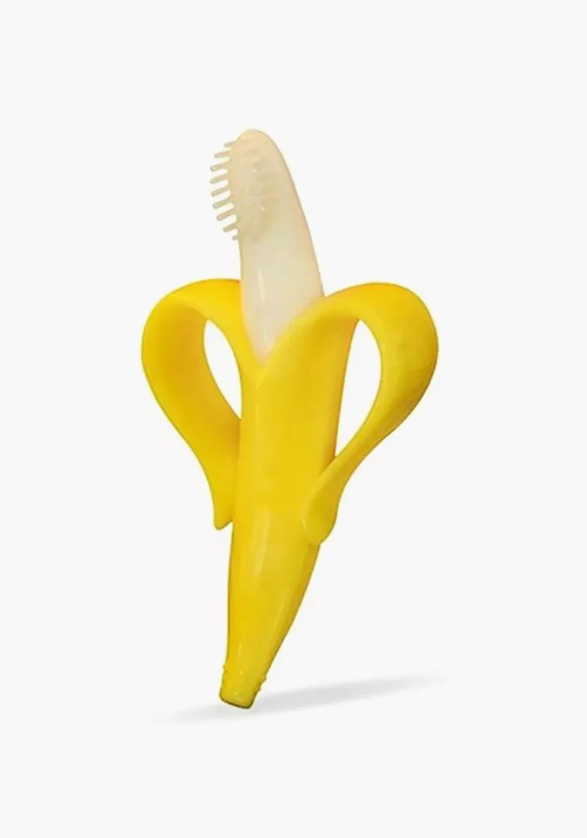 Eazy Kids - Baby Banana Toothbrush and Teether - Yellow