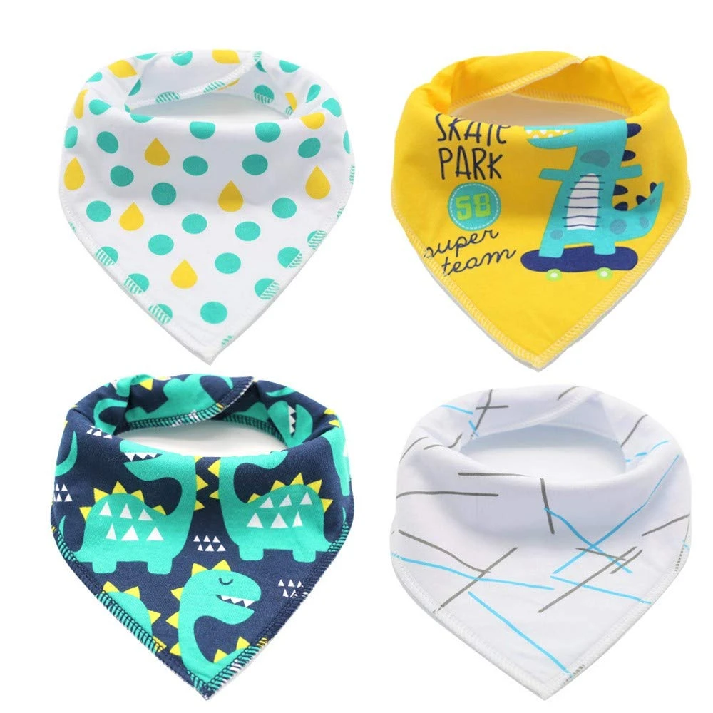 Little Story Pack Of 4 Bibs | Baby Bandana Drool Drooling And Teething Organic C