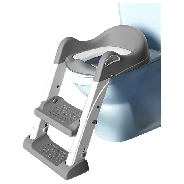Step Stool Foldable Potty Trainer Seat - Grey by Eazy Kids