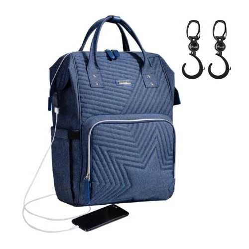 Diaper Bag - Nova Blue + Stroller Hooks