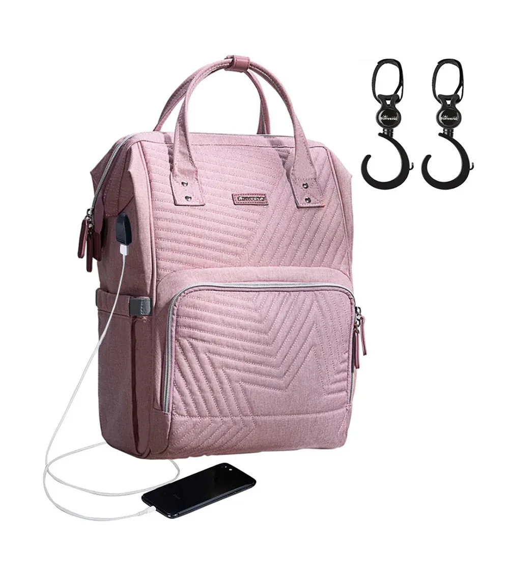 Diaper Bag - Nova Pink + Stroller Hooks