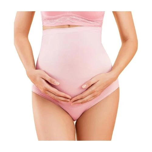 Sunveno High Waist Pregnancy Support Cotton Panties - Pink XXL