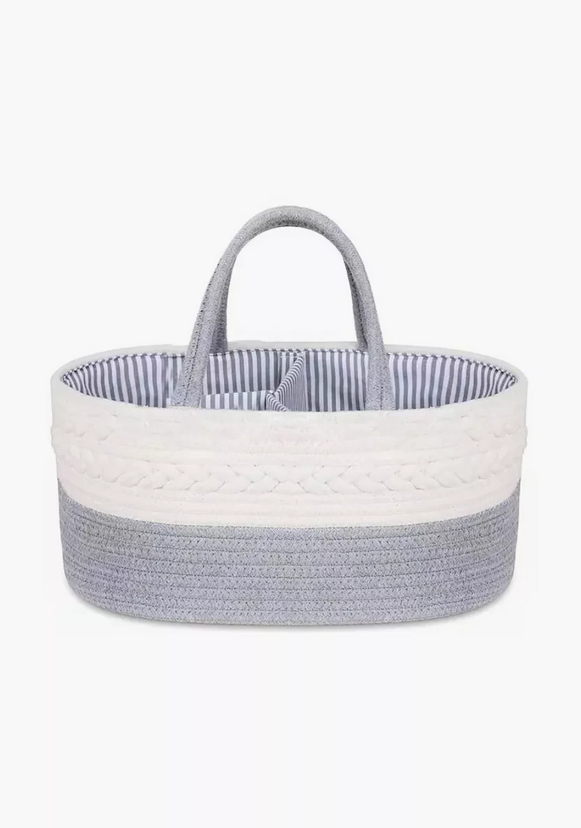 Cotton Rope Diaper Caddy - Grey