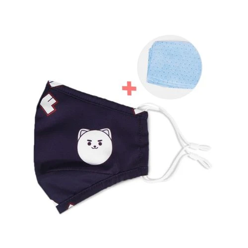 Kids Re - usable Face Mask - Panda - Blue