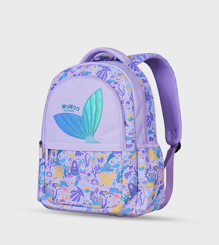 16 Inch School Bag with Pencil Case Combo Mermaid - Purple