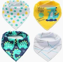Bandana Drool Bibs Set of 4 - DINOSAUR