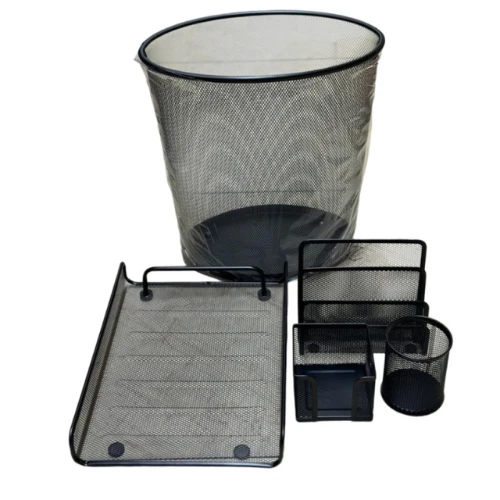 MESCO Mesh Office Desk Organizer Set 5pcs Black