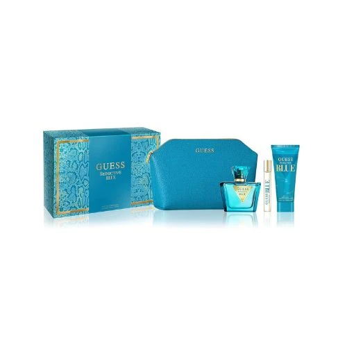 GUESS Seductive Blue Women Gift Set – EDT 75ml + 15ml + Body Lotion + Pouch