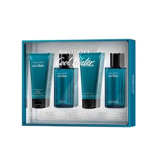 Davidoff Cool Water Men Gift Set – EDT 75ml + After Shave + Balm + Shower Gel