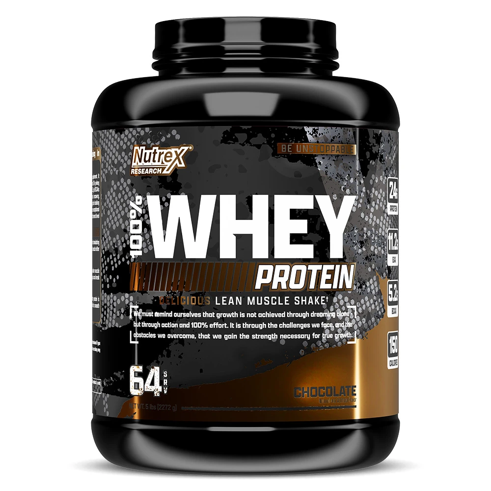 Nutrex Research 100% Whey, Support Muscle Growth, Contains 24 Gm Protein, Chocolate Flavour, 5 LBS